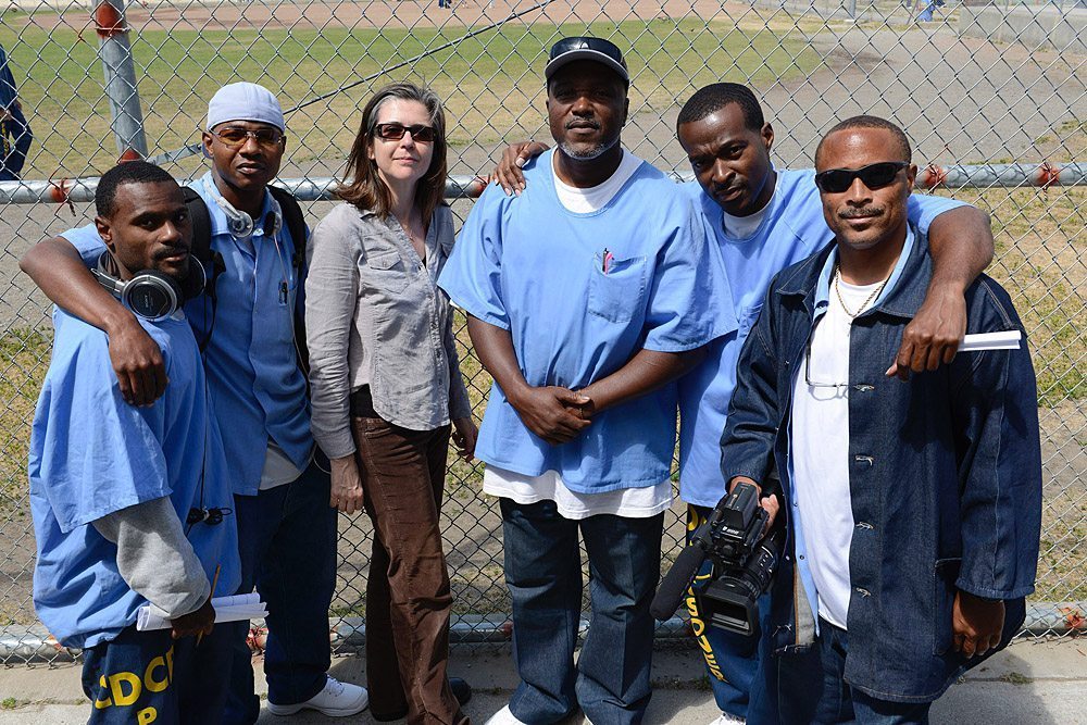 Here are some of the people who make the San Quentin Prison Report happen. From left to right: J.B. Burton, Curtis “Wall Street” Carroll, Nigel Poor, Troy Williams, Sha Wallace-Stepter and Brian Asey.