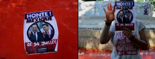 Manifestantes proclaman “Peña assassin” en Francia