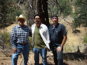 Jaime Ramirez, Tim Hernandez and Larry Haws at the crash site in Los Gatos Canyon.