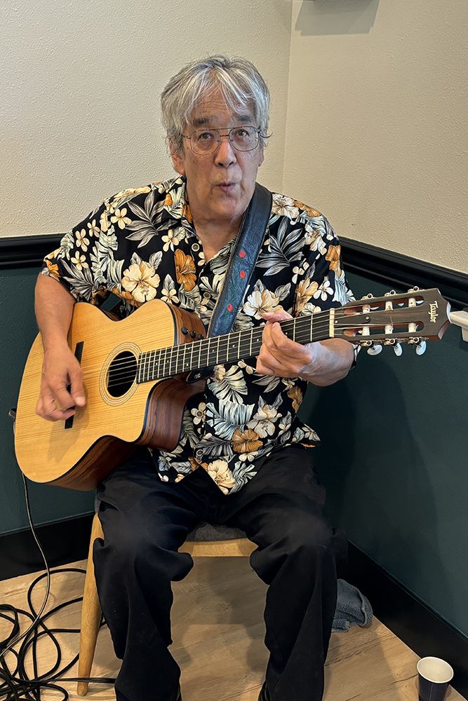 Steve Ono played music at the CVPPAC wine-and-cheese fundraiser. 