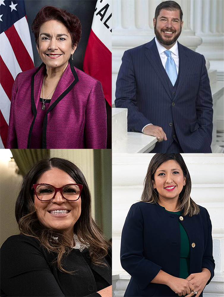 Courage California’s 2023 “courage scores” for central San Joaquin Valley Democrats serving in Sacramento were mostly quite low: (clockwise from upper left) State Senator Anna Caballero, F (18%); Assembly Member Joaquin Arambula, B (84%); State Senator Melissa Hurtado, D (68%); and Assembly Member Esmeralda Soria, F (20%).