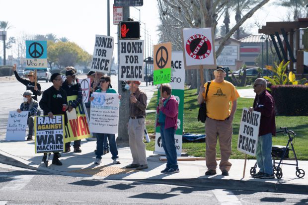 Protest in Fresno Against the War in Ukraine