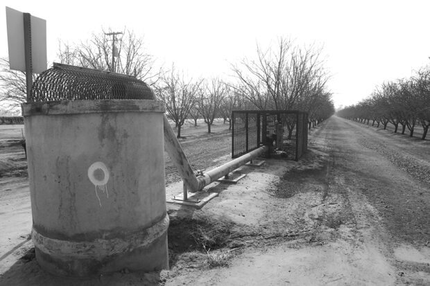 In the Central Valley, because of the severe declining aquifers, homeowners and farmers rely more and more on water pumps, creating additional problems to the environment and exhausting underground water sources. Photo by Eduardo Stanley