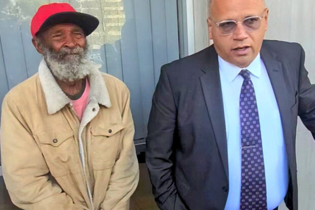 Wickey Two Hands with his attorney, Kevin Little. Photo by Bob McCloskey