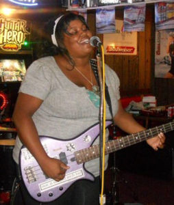 Vishinna Turner, the bassist for Strawberry Jam, playing at Gametime Pizza on First and McKinley. Photo by Brian Smith