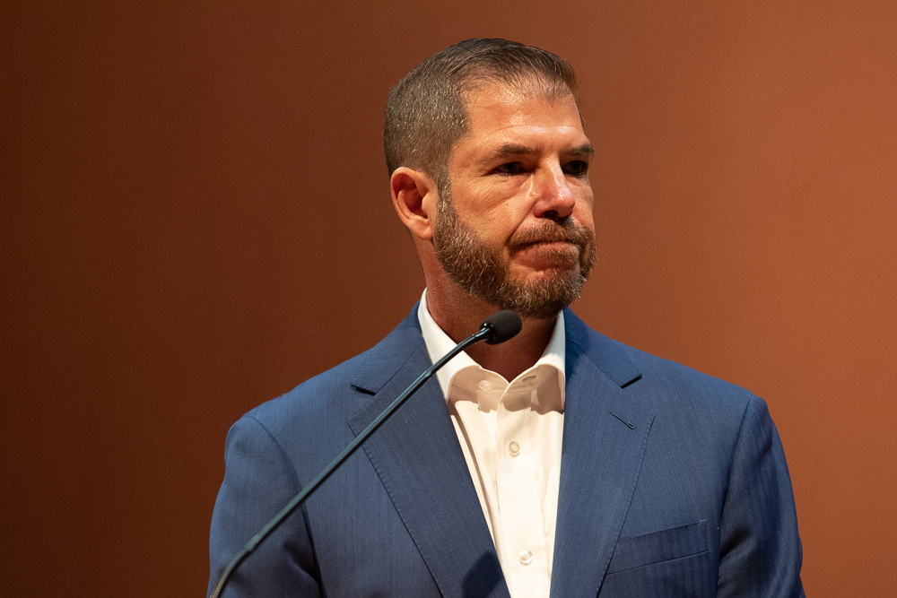 Assembly Member Joaquin Arambula (D–Fresno), the keynote speaker at the event, commented that he is from an immigrant family and stressed why immigrant rights are important and why expanding healthcare to everyone, whether documented or not, is necessary. Photo by Peter Maiden