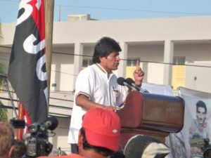 Evo Morales, president of Bolivia, at the July 26 commemoration of the start of the Cuban Revolution in Santiago de Cuba, stated that Cuba and its revolution are a source of hope and permanent inspiration in the struggle against capitalism and imperialism. Photo by Ninaj Raoul