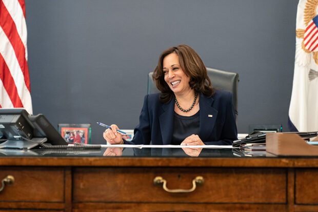 Vice President Kamala Harris during a conference call on Feb. 1, 2021. Photo courtesy of The Commons