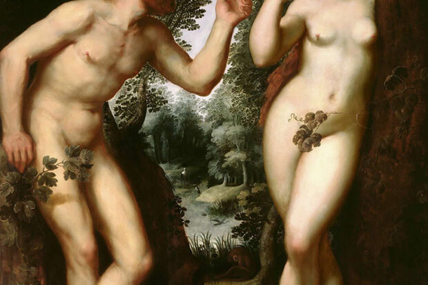 The Religious Right points out that the Bible’s origin story at the Garden of Eden talks about Adam and Eve, not “Adam and Steve,” meaning that there is no room for gender diversity or ambiguity. In this image, “Adam and Eve,” a painting by Rubens, between 1597 and 1600. Image courtesy of The Commons