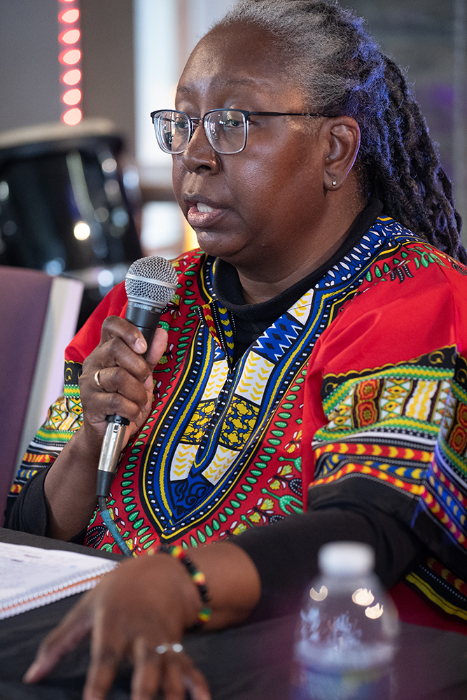 Aline Reed was a panelist at a discussion of the revolutionary politics of Dr. Martin Luther King Jr. Photo by Peter Maiden