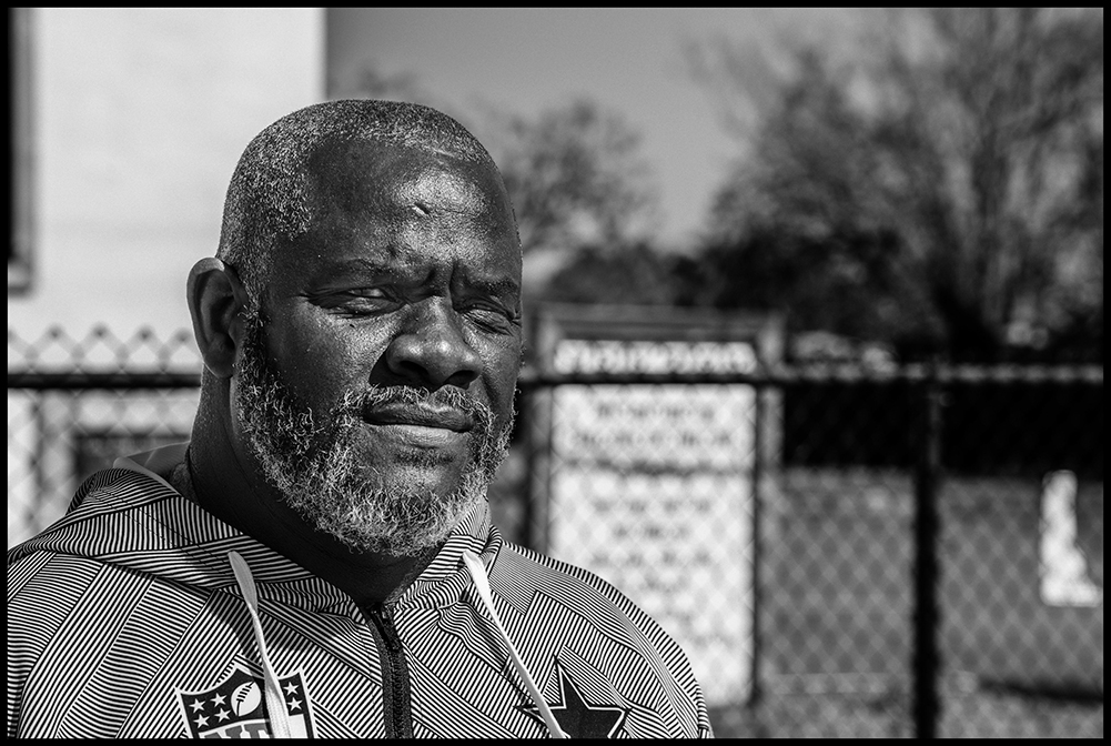 MATHENY TRACT, CA - 17FEBRUARY22 - Vance McKinney in front of the New Zion Missionary Baptist Church, where the Matheny Tract Committee and the Pratt Mutual Water Company had many of their meetings. He has lived in Matheny Tract, a colonia, or unincorporated and informal settlement of over 100 families in the rural San Joaquin Valley, since 1955.  Its residents are all working-class people, mostly Mexican immigrant farm workers.  They have been fighting for drinkable water and sewer service for over a decade.  They want to be connected to the water and sewer system of nearby Tulare.Copyright David Bacon