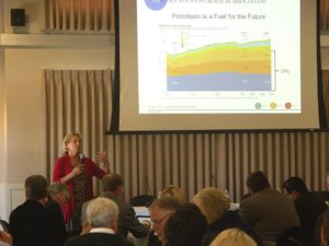 Western States Petroleum Association President Cathy Reheis-Boyd speaks on the benefits of hydrofracture (fracking) for oil in the San Joaquin Valley.