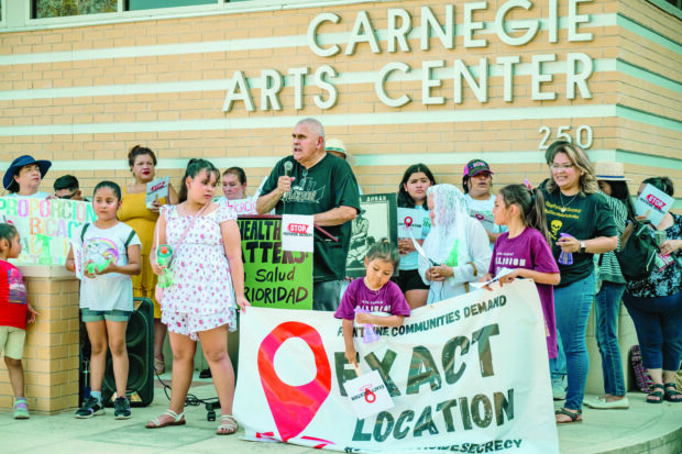 Attendees at a public hearing in Turlock demanded notification of the exact locations of pesticide use. Photo courtesy of Cristina Gutierrez