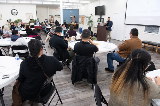 Around 75 people attended the January 24 Stop the Hate event at the Fresno Center.