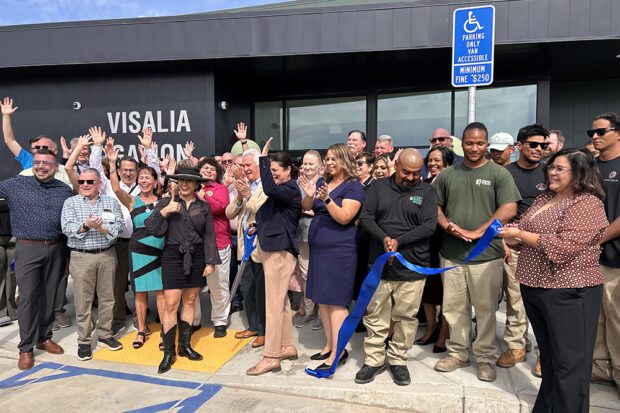 The ribbon-cutting ceremony celebrating the new Navigation Center in Visalia on Oct. 4. Photo by Paulina Deeds Ortiz