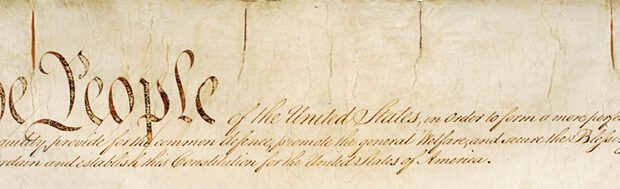 Image of the original copy of the U.S. Constitution. White supremacy was embedded in the document. Photo courtesy of The Commons