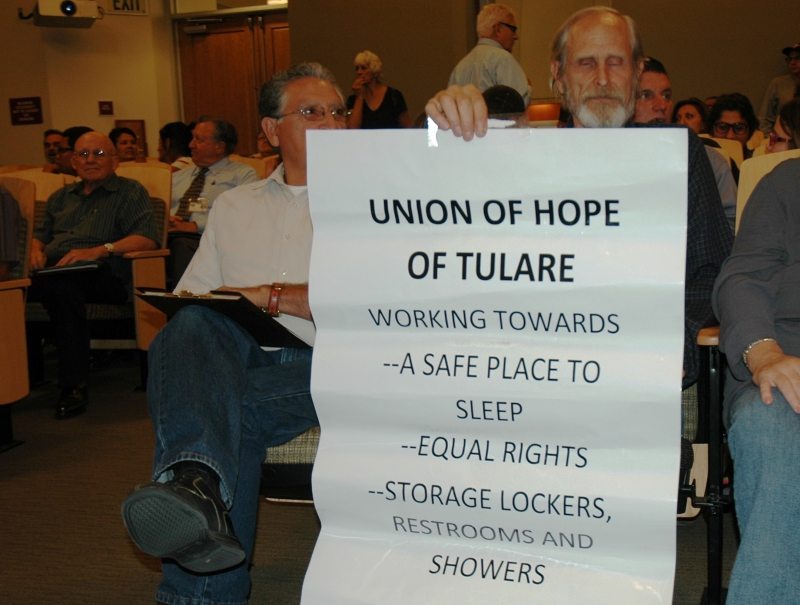 The Union of Hope in Tulare filled the City Council chambers with an overflow crowd. There was standing room only. This was the statement they delivered to the mayor and the City Council members. Image by Mike Rhodes.