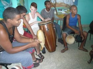 Boys, some of them blind, can learn music, literature and theater with the community project Soñarte in Cotorro, on the outskirts of Havana. This program is free and includes adults and kids of all genders and levels of ability. Photo by Leni Reeves